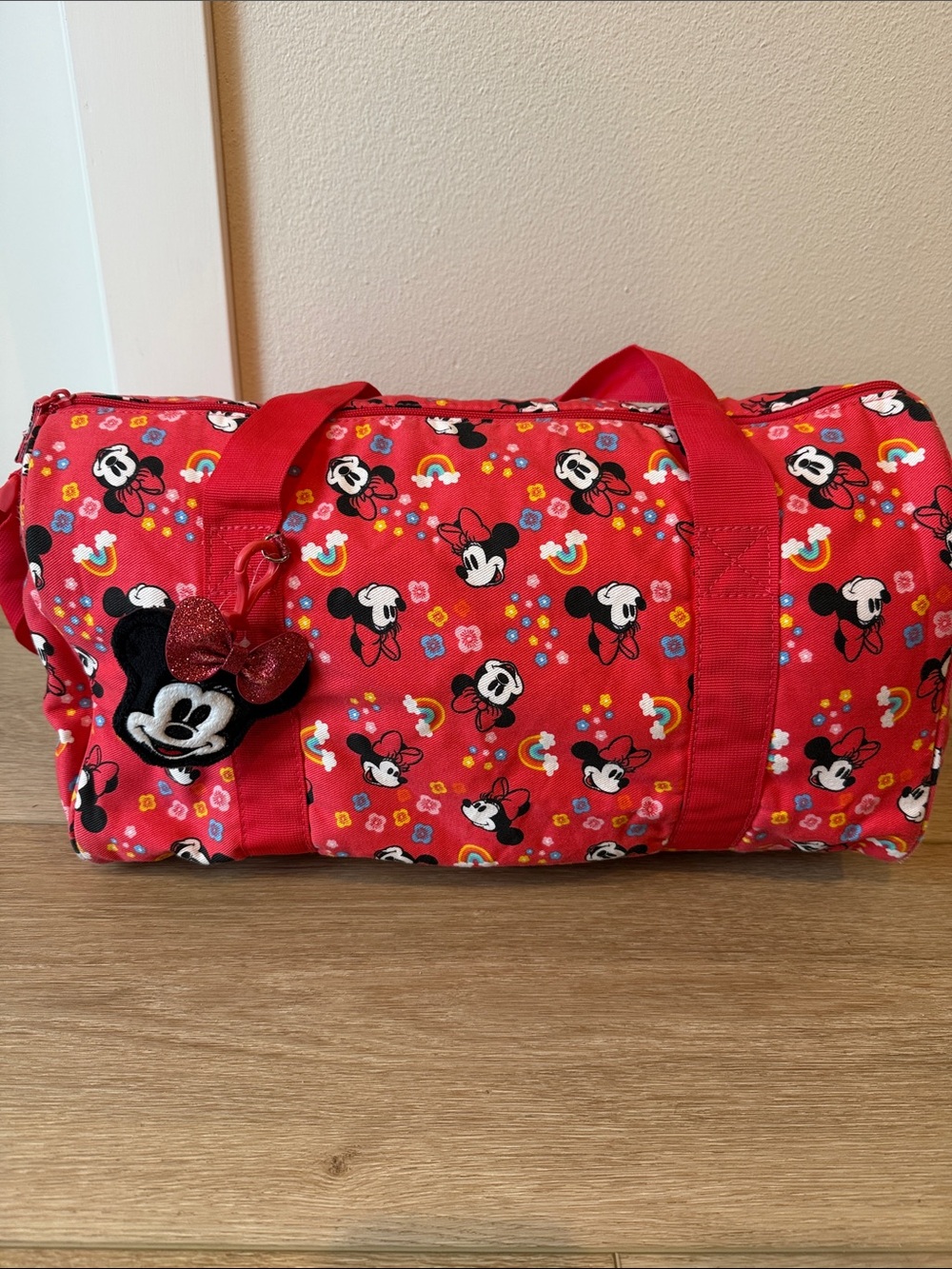 Minnie Mouse Red Printed Duffle Bag